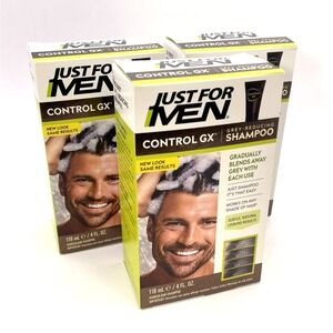 (3) Just For Men Control GX Grey Reducing Shampoo 4 fl. oz. Gradually Color